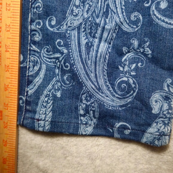 Charter Club Lexington Straight Paisley Print Denim Jeans Womens Size 14 - Picture 8 of 9